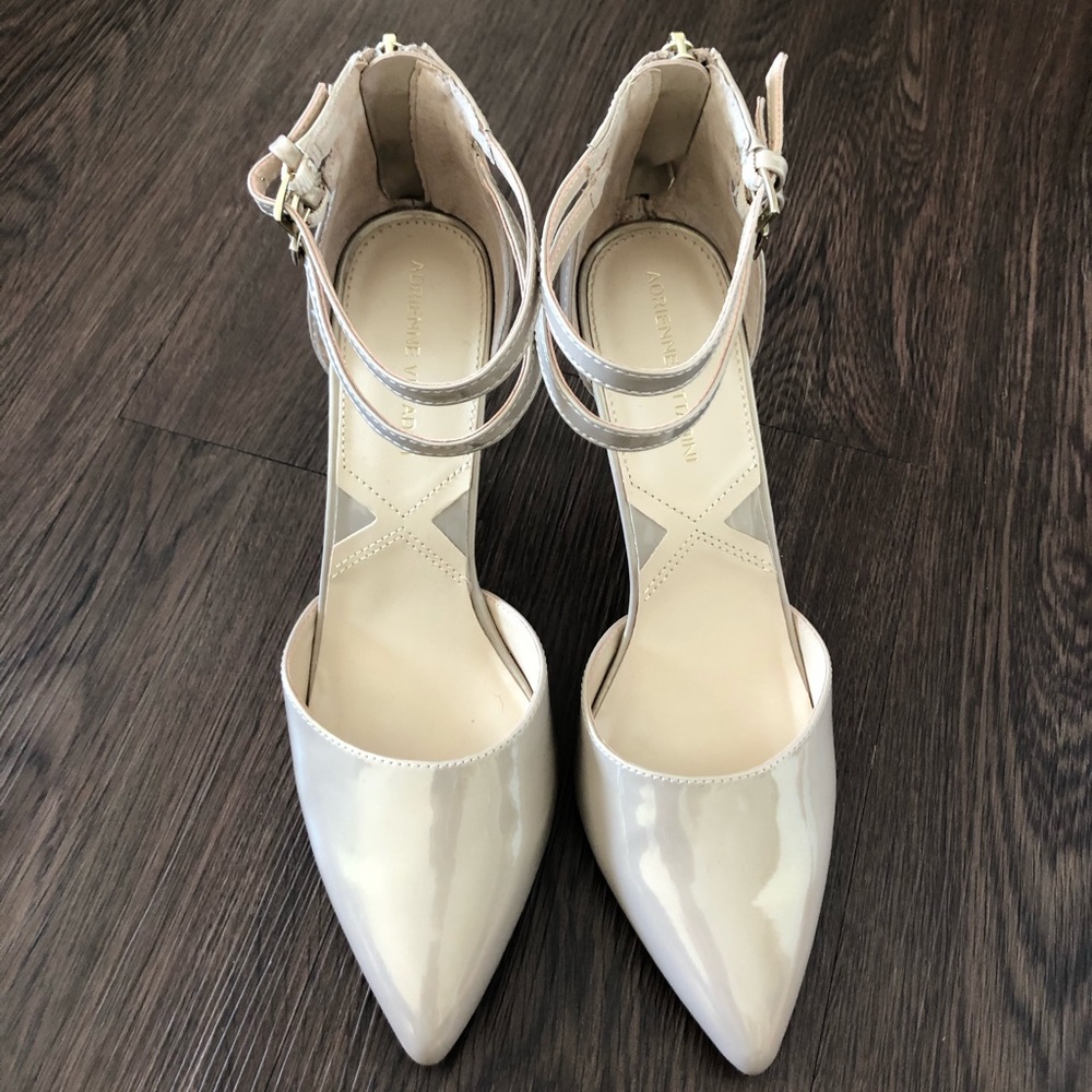 Adrienne Vittadini nude heels with strap